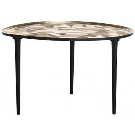 Safavieh 16 x 24.5 x 22.5 in. Hera Oval Side Table Taupe & Black FOX5521A